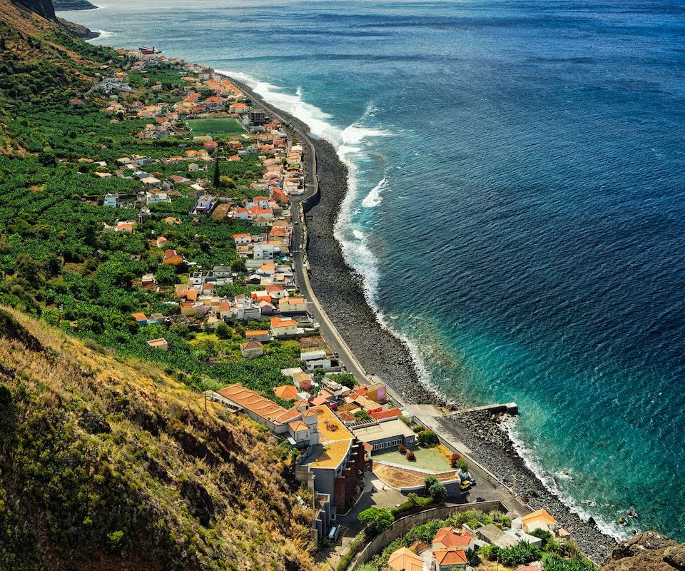 Aerial View of Paul do Mar, Madeira, Portugal